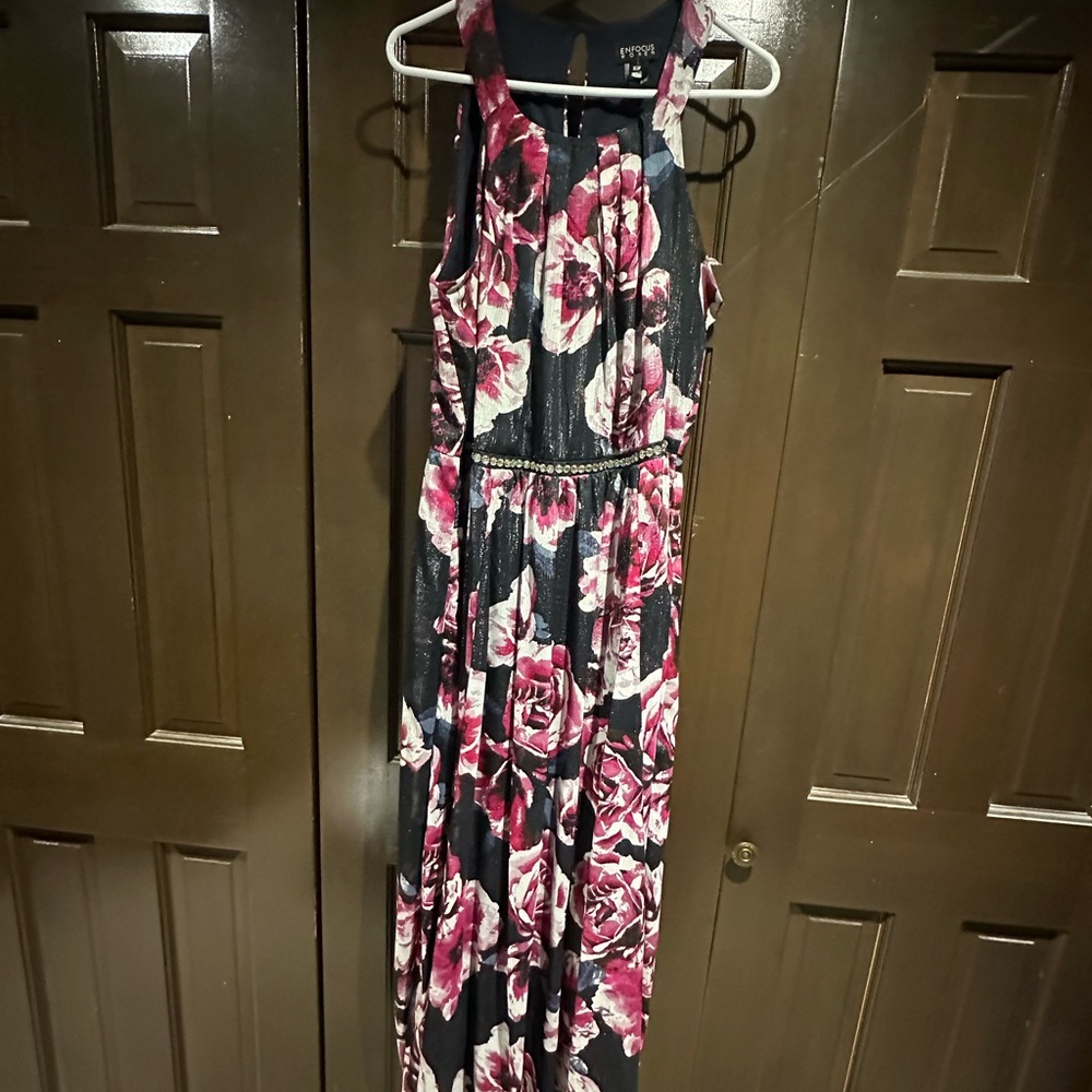 Floral Maxi Dress - Pink and Black